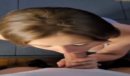 A girl with big tits pleased her friend with a blowjob