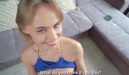 I persuaded a Russian blonde to stand doggy style and take a dick in her pussy