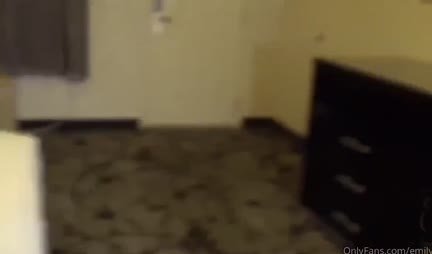 A passionate girl actively jerks off the trunk of her jock