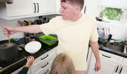 A mother with great tits got into MFM with her stepson and his friend