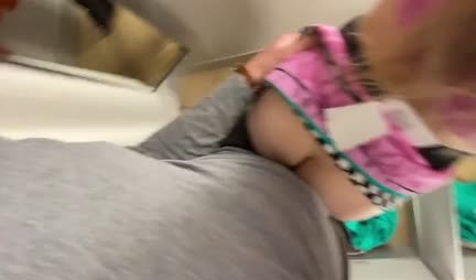 A guy fries a slender chick in the pussy in the first person in the fitting room