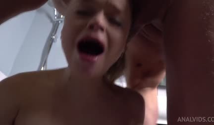 Spanked a Russian chick and fucked her in a tight anal passage