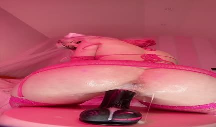 Blonde girl actively fucks her holes with sex toys