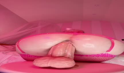 Blonde girl actively fucks her holes with sex toys