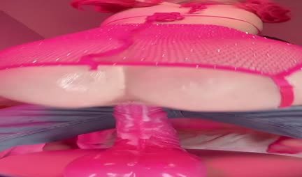 Blonde girl actively fucks her holes with sex toys