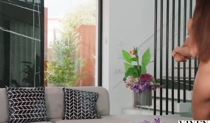 A skinny beauty with an elastic ass straddles her lover's trunk