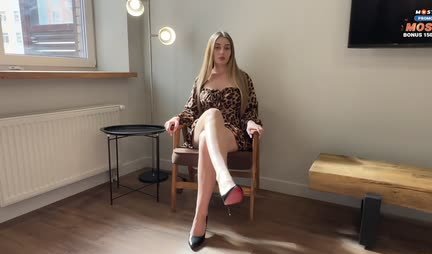 Russian courtesan seductively stood doggy style in front of her client