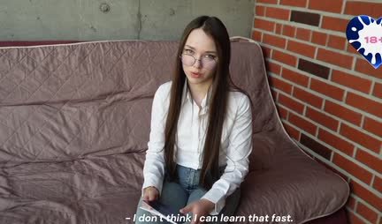 A young student came to the teacher to suck for a test