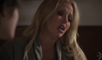 Busty mom with big tits sucks stepson's dick