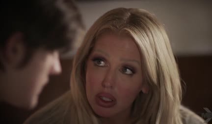 Busty mom with big tits sucks stepson's dick