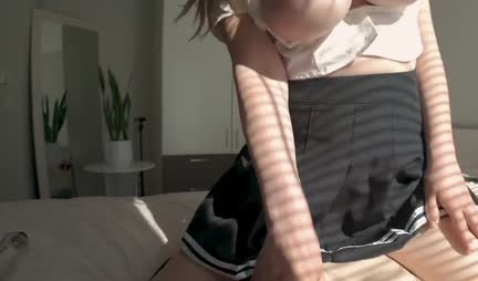 A girl with big tits grabbed her friend's dick