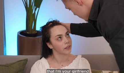 Russian girl with a tattoo on her thigh got into hard sex