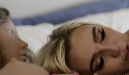 The guy persuaded his blonde friend to tumble together