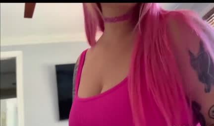 Chubby with big tits sweetly sucks her boyfriend