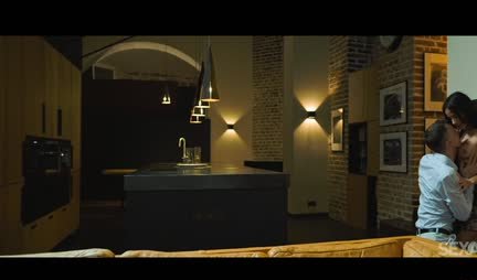 Skinny brunette with beautiful tits moans with delight