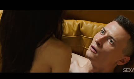 Skinny brunette with beautiful tits moans with delight