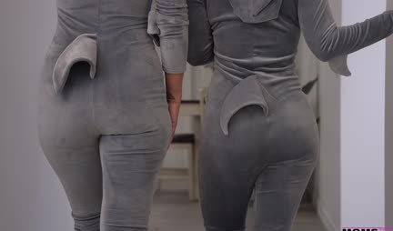 The mother leads the process during group sex