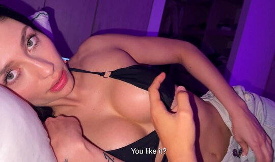 Brunette perfectly caresses her friend's dick in close-up...