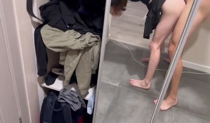 Russian red-haired girl passionately sucks her friend's dick