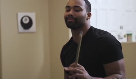 A mature woman doesn’t want to play billiards, but wants to touch the black man’s balls