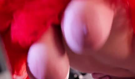 Passionate brunette with big tits loves bright sex