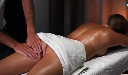Busty Russian girl enjoys massage