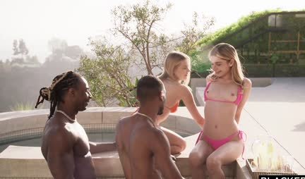 Blacks with big dicks fuck beauties in group sex