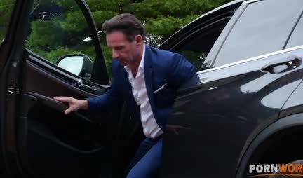 Blonde with big tits fucks with two men at once