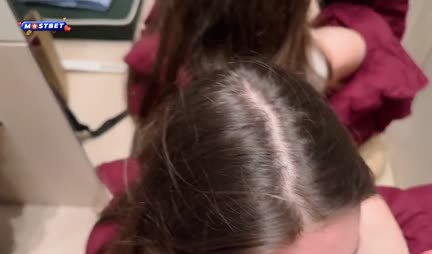 Young bitch is ready to suck in public for shopping