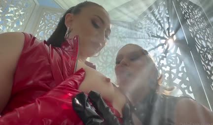 Funny Latex lecherous people are high from a large member to ZhMzh