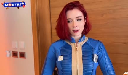 Russian red -haired girl actively jumps on a dick