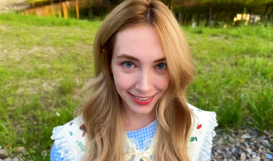 Young Russian girl tried a strong cock at breakfast