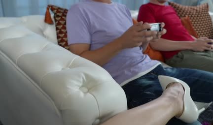 Milf with big tits seduced young guys