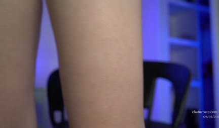 Busty girl actively masturbates for herself a cap