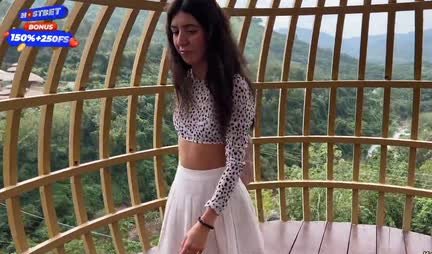 Depraved Russian girl fingering a member of a guy on a bus