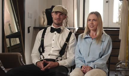 A tied girl enjoys hard anal fuck