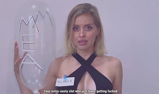 Russian with big tits has long dreamed of such bliss