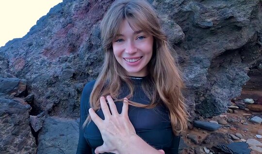 Russian tourist makes an excellent blowjob to a companion...