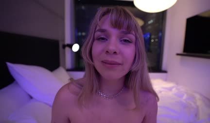 In the video close -up, the blonde seductively stood up with cancer