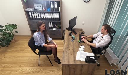 Girl in stockings is ready to fuck for the sake of working in the office