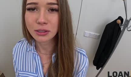 Girl in stockings is ready to fuck for the sake of working in the office