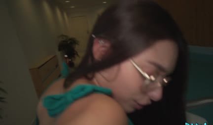 A young modest with glasses could not resist the pickuper