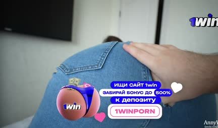 Russian girlfriend in torn jeans is ready to have sex