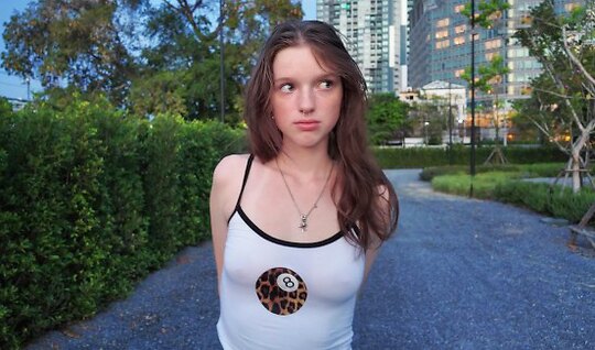 Russian cutie led to the pickup and now sucks a dick