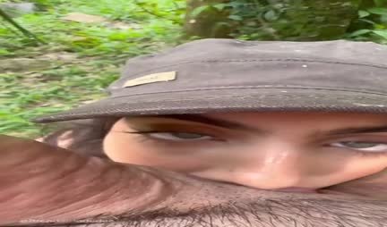 The beauty grabbed a big member of the guy in nature