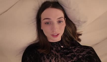 Slender girl with beautiful boobs masturbates pussy