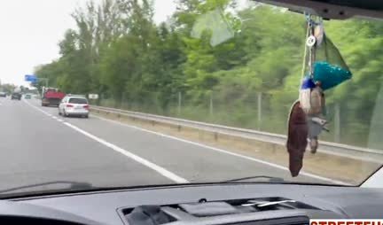 The blonde got into the car to the pickuper and made a blowjob