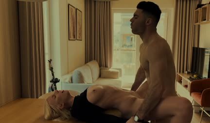 Passionate Russian couple arranged hot sex on the table