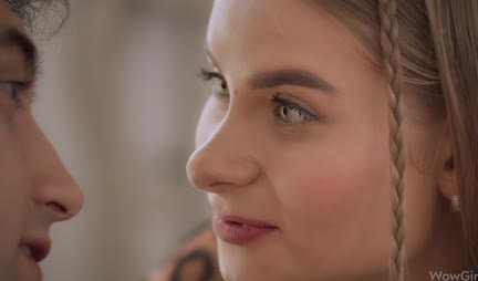 A young girl with pleasure caresses a big cock