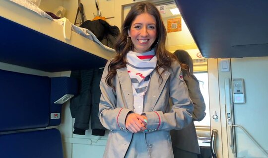 Russian conductor and tea will bring and a juicy blowjob ...